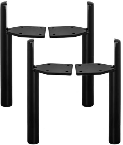 Btowin Metall-Möbelbeine, 15,2 cm, 4 Stück, robuste Metall-Tischbeine mit Gummi-Bodenschonern und Schrauben, Möbelersatzbeine für DIY-Sofa, Couch, Nachttisch, Schrank, Stuhl, Schreibtische, schwarz