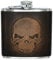 Flasque en acier inoxydable avec motif tête de mort - 150 g - En cuir véritable - Fait à la main - Style antique - Pour moto - Couleur : marron