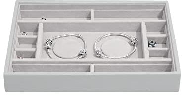 Stackers Pebble Grey Classic Medium Jewellery Box 2 Padded Charm Layer
