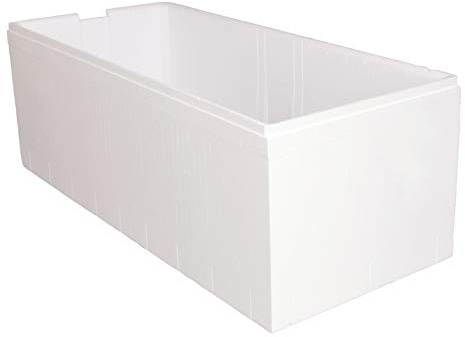 Calmwaters® Wannenträger 190 x 90 cm Modern Square 2, Passend für Rechteck-Badewanne 190x90 cm, Styroporträger, Schall- und wärmedämmend, Direkt verfliesbar, Badewannenträger in Weiß, 03AX3358