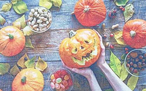 Tovagliette Americana Zucca Arancione Tovagliette Colazione PVC Tovagliette Americana Plastica Lavabili Antiscivolo Sottopiatti Resistente Al Calore Sotto Piatti Da Tavola 30x45cm 8 Pcs