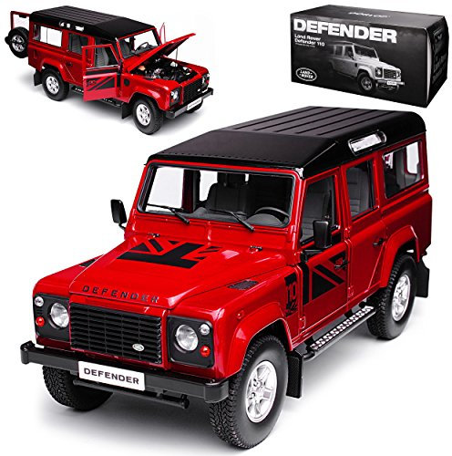 Dorlop Land R*o*v*e*r Defender 110 Rot Linkslenker 5 Türer 1/18 Century Dragon Modell Auto mit individiuellem Wunschkennzeichen