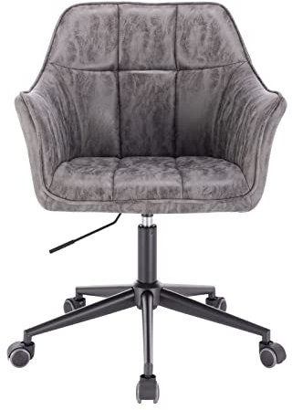SVITA GREG Bürostuhl Schreibtischstuhl Bürostühle Lounge Sessel Drehstuhl Kunstleder Grau