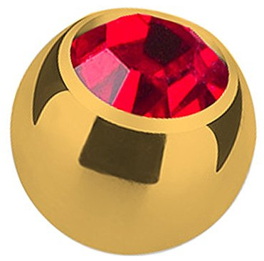 Piercingfaktor Piercing Ersatz Schraubkugel Kugel Verschluss Verschlusskugel Ersatzteile Edelstahl Gold mit Strass Kristall 4mm x 1,2mm Rot