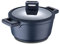 MasterPRO Indigo | Topf mit Deckel 20 cm x 10 cm | Kochtopf Antihaftbeschichtet aus Aluminiumguss | Xylan Plus Antihaftbeschichtung | Soft-Touch-Griffe | Für Alle Herdarten