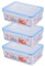 HOMESHOPA Plastic Airtight Food Storage Container, Leakproof Rectangle Container with Clip-Lock Lid, BPA Free Reusable Meal Prep Lunch Box Microwave Freezer & Dishwasher Safe (3 Pack, 1.5 Litre)