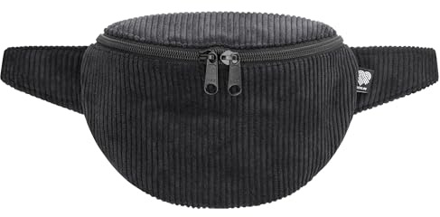 PP-Berlin Bauchtasche, Cord Schwarz, Klassisch, Vegan, Handmade in Berlin für Damen, Herren, Unisex. Hipbag, Crossbody Bag, Schultertasche, Hüfttasche