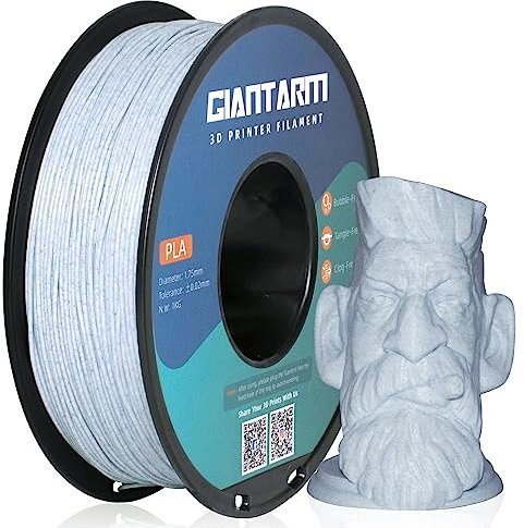 Giantarm PLA Filament 1,75 mm, 3D-Drucker Filament PLA Silk Marmor Blau, 1 kg Spule