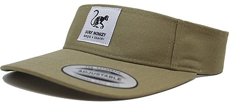 Surf Monkey Visier für Herren/Damen – Golf/Tennis – Einheitsgröße – Baumwolle, beige, One size