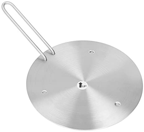OQHAIR Placa adaptadora de inducción, con Mango Plegable de Acero Inoxidable, sartenes de Placa de inducción Flame Guard (23,5 cm/9,25 pulg.) (21,5 cm/8,46 pulg.)