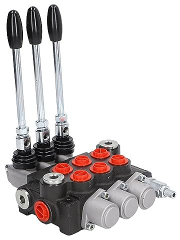 Hydraulic Directional Control Valve, 3 Spool Double Acting Hydraulic Flow Control Valve with Joystick, 16.20MPa Hydraulic Spool Valve for Tractors, Loaders, Tanks, Log Splitter