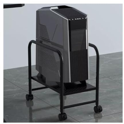 GRRICEPL Computer-Host-Halterung, Beweglicher CPU-Halter Für Computergehäuse, Desktop-Mainframe-Halter, Mit 4 Stummschaltrollen (Farbe : Black-B, Größe : 450x260x410mm)