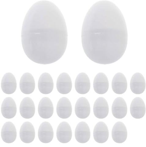 Colcolo Weiße Ostereier zum Selbermachen, bemalte Eier, Partygeschenk, Leere befüllbare Ostereier, Osterdekoration für Wohnung, Zuhause, Café, Küche, 25 Stück