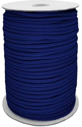 Polyester-Schnur 100m Kordel Seil Bekleidungskordel Makrameeschnur weiche Häkelbindung Ø ca. 6mm, Farbe:220 - königsblau