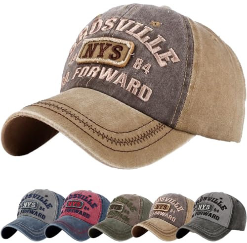 DURINM Cappellino Uomo con Visiera 100% Cotone Baseball cap Compleanno Uomo Regalo Berretto da Baseball Unisex Regolabile Cappello con Visiera Casuale (NYS - Cachi)