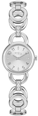 Breil, Collezione Alya, Orologio Donna in Acciaio, Bracciale a Maglie Tonde Intrecciate, Quadrante Rotondo Minimal, Impreziosito da Cristalli, Cassa 26mm, Chiusura a Gioiello