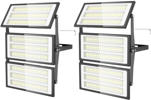 papasbox 2 Stück 300W LED Strahler Flutlichter Außen | Scheinwerfer Außenstrahler 6500K Kaltweiß IP66 Wasserdicht | LED Fluter für Garten Garage Sportplatz