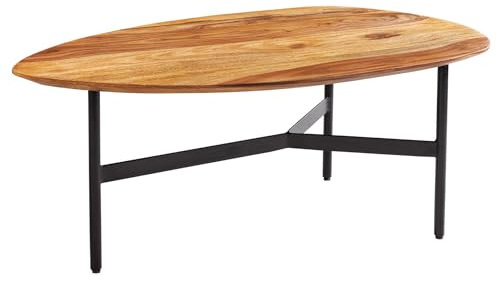 Riess Ambiente Massivholz Couchtisch Beauty by Nature - 90 cm - Sheesham Stone Finish braun dreieckiger Wohnzimmertisch Holztisch