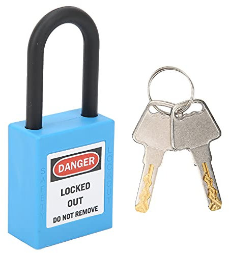 Candado de seguridad aislado de nailon resistente a la corrosión de 38 mm con llave (azul)