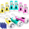 Weewooday 9 Stück Kleine Taschenlampen Mini LED Taschenlampen Bunte Taschenlampen Helle Taschenleuchten für Kinder Erwachsene Camping Notfall Stromausfall, Batterien inklusive (Karikatur)