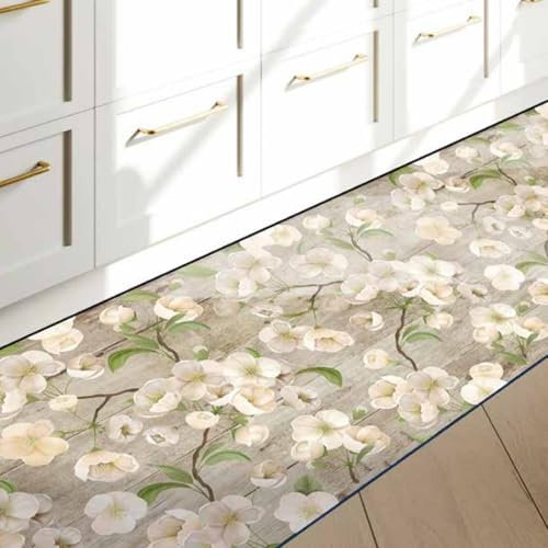 GREATOYAR Alfombra Antideslizante, Alfombra Larga, Alfombra Lavable, Alfombra de bambú, Alfombra Vinilo, para Pasillo, Cocina, Entrada, Lavandería, Sala De Estar, 50x220cm, Happy 010