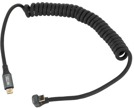 PD100W Fast Charging, 20Gbps 20V5A 8K 60hz Sound Video Spring Spiral USB C to USB C Cable, Double Head Data Cable for Thunderbolt 3, iOS 15, for Tablet, Laptop, Mobile (C Male to