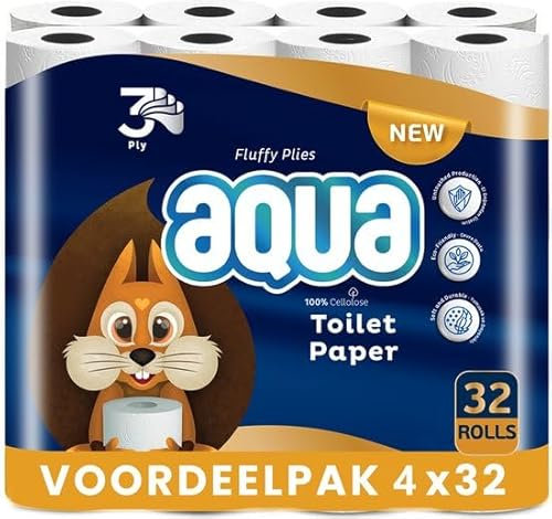 AQUA Triple Soft Toilettenpapier- 128 Rollen WC-Papier - 3-lagig