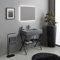 Kiamami Valentina Mobile bagno a terra 80cm con lavabo grigio e specchio LED retroilluminato