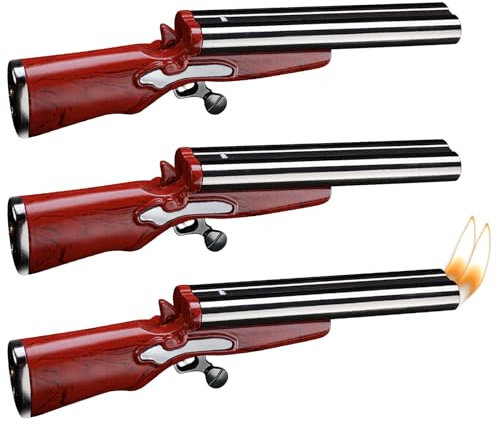 3 Stück Butan-Fackelfeuerzeug, Vintage Fackel Feuerzeug, Doppel-Jet-Flammen-Feuerzeug, Winddichtes Feuerzeug for Outdoor-Familienreisen, Geschenk for Männer(Ohne Butangas)