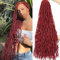 Samtress 36 Inch Goddess Locs Crochet Hair 7 Packs Long Faux Locs Crochet Hair Soft Locs Burgundy Pre-looped Messy Faux Locs Crochet Braids Synthetic Soft Curly New Locs Braiding Hair Extension (#BUG)