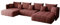 KP-Meble - Ecksofa mit Schlaffunktion - Gona U - Schlafsofa 346 x 188 cm - T30-Schaumstoff - Automatisches Zusammenklappen für einfaches Entfalten - 346x188x93cm - Monolith 63 (Puder)