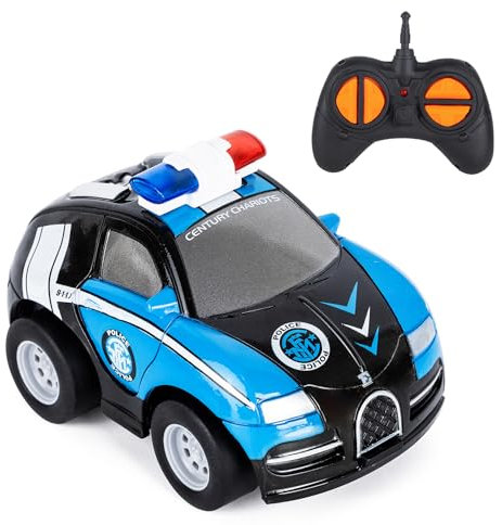 Thedttoy Voiture télécommandée, jouet de motricité, pour garçon de 2, 3, 4 ans, avec télécommande, cadeau de Noël pour garçon et fille de 2, 3, 4, 5 ans et plus, voiture de police