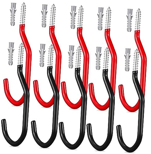 Uonlytech 10pezzi Ganci Per Biciclette Da Garage Ganci Per Riporre Biciclette e Scooter in Ferro Resistenti Con Tubi Di Espansione Per Montaggio Parete o Soffitto Per Appendere Pneumatici at