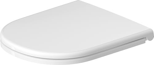 Duravit D-Code WC-Sitz, mit Absenkautomatik, Schraubbefestigung, 374x433mm, Weiß Hochglanz, Edelstahl Scharniere, 0021, 0028290000, Ausführung: Scharniere Selbstmontage
