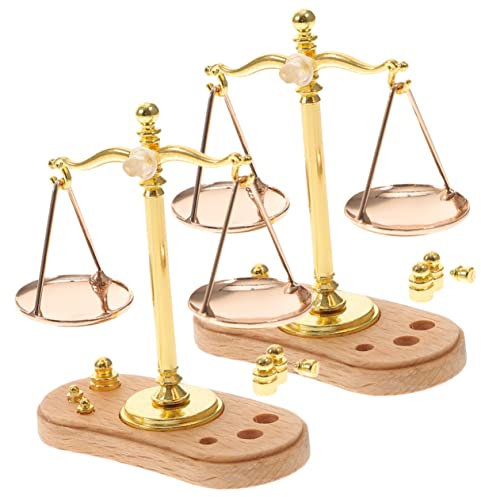 WEKAMOS 2 Stück Miniatur-Waage Aus Metall Modell Für Jungen Und Mädchen Rollenspiel Pädagogisches Lernspielzeug Für Jungen Und Mädchen