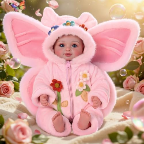 BABESIDE Babypuppe Mädchen 43 cm mit Blauen Augen und Feen-Outfit | Lebensecht, Geschenkidee für Kinder ab 3 Jahren, Geburtstagsgeschenke, Rollenspiele, Weihnachten & Sammlung