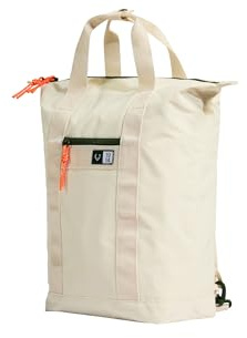 ANTLER Essential 2-in-1 Tote Backpack, Laptop Sleeve, Cream Stone | Lightweight recycled ripstop rucksack featuring padded laptop pocket, suitcase handle strap, and adjustable handles