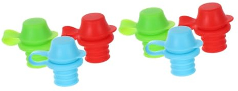 BESPORTBLE 6 Pièces Bouchons Silicone Anti-fuite pour Bouteilles Eau Garçon Fille Colorées avec Embout Mâchable Adaptés Aux Biberons et Bouteilles