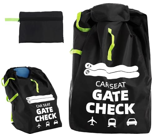 Zorplex Autositz-Reisetasche für Flugzeug, Tragbare, wasserdichte Gate-Check-Tasche mit Schultergurt für Babyschale, Kindersitz & Booster, Transporttasche für Kinderreise
