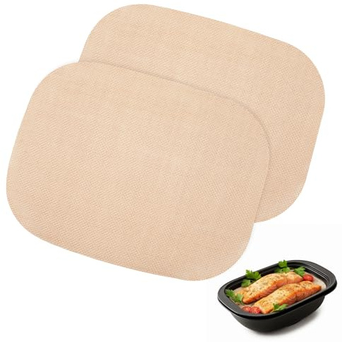 Permanent Dauerbackfolie für Thermomix TM7 zubehör, 28.5 X 21.5CM Antihaftbeschichtet Backunterlage Wiederverwendbares Premium-Backpapier, Hitzebeständig bis 250°C (2 Stück)