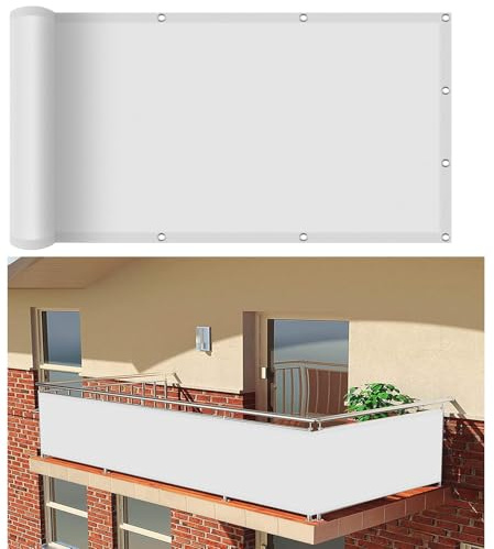 Sonnensegel Sonnenschutz Windschutz 80 x 280 cm UV Schutz, Reißfest Wetterfest, mit Seil wasserdichte Sonnensegel Rechteckig Sonnenschutz Schatten, Für Balkon Garten, Weiß