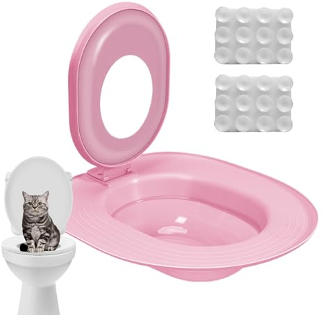 Cat Toilet Trainer Kit - Reusable Litter Box Potty, Hygiene Training Seat with Easy Setup, Toilet Training Aid for Cats, Pet Care Solution for Indoor Cats, Train Your Cat to Use Toilets Usage