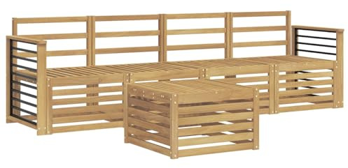 vidaXL Sofagarnituren Massivholz Akazie, Garten Lounge-Sofa, strapazierfähige Außensitzgruppe, modernes Terrassenmöbel, bequemer Wohnbereich