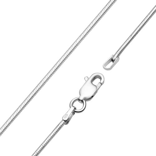 Vinani Damen Halskette 925 - Schlangenkette ohne Anhänger für Frauen, etwas stärker hochwertig 1,4 mm 925 Sterling Silber 925 Kette aus Italien S400