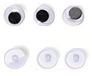 Craft Factory CF027 | Ojos móviles adhesivos para coser en la | Juguete para | 12 mm | , 10 unidades