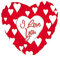 Folienballon I Love You Simply Hearts Jumbo-Folienballon, 78,7 cm