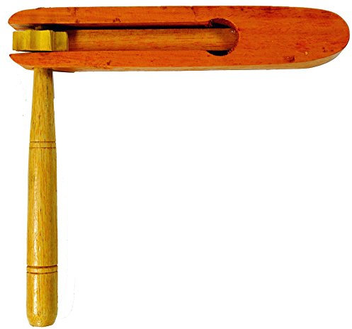 GURU SHOP Musikinstrument aus Holz, Musik Percussion Rhythmus Klang Instrument, Handgearbeitet - Drehrassel 2, Braun, 15x16x2 cm, Musikinstrumente