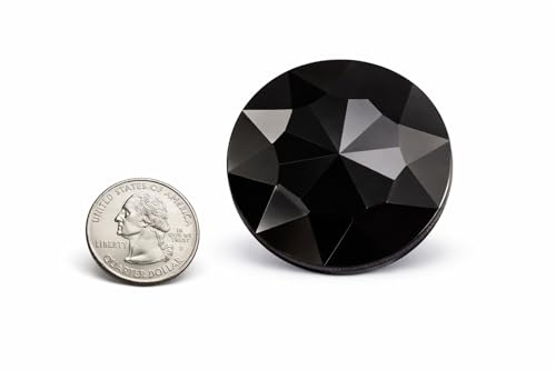 Allstarco 50mm (2) Large Jet Black Round Flat Back Acrylic Gems, 4 PCS | Flat Back Rhinestones, lightweight design, vivid color and sparkle for costumes, cosplay, displays, cards and DIY crafts
