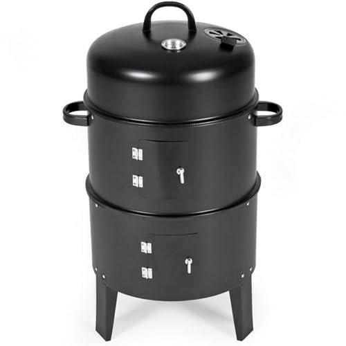 Gartengrill Räucherofen Holzkohlegrill Grillrost Verchromt Kombigrill BBQ