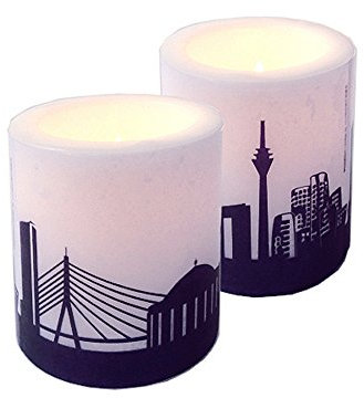 44spaces Düsseldorf Kerzen 2 Stück Lampion Dekokerzen Tischkerzen Ohne Geruch, Lange Brenndauer, Tischdeko